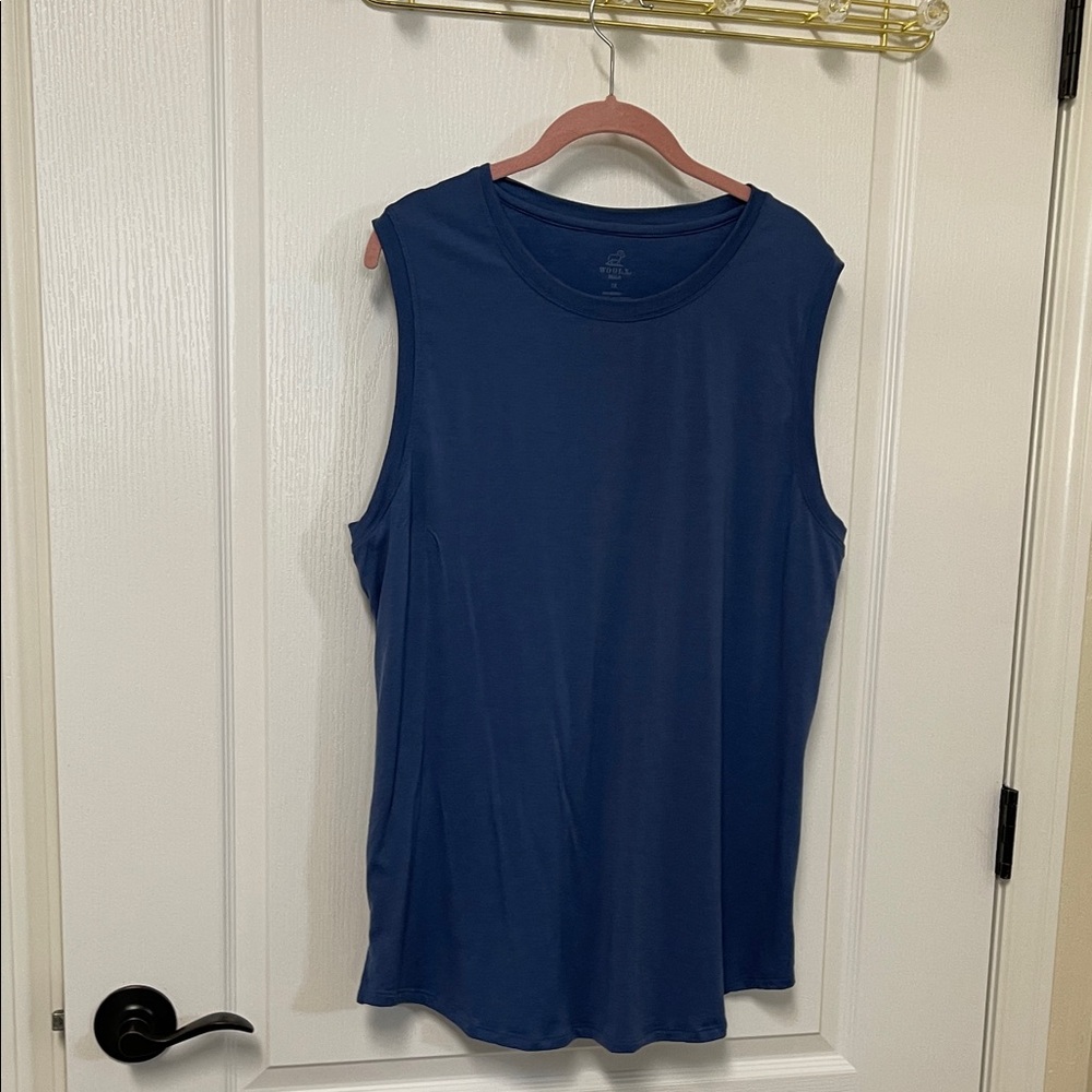 Woolx Bella Elegant Blue Sleeveless Women's Tank Top - Picture 7 of 7